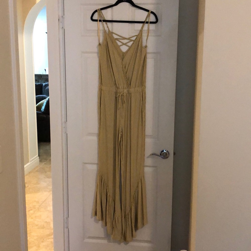*not for sale* Yellow and white striped jumpsuit